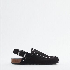 Zara Studded split leather clog